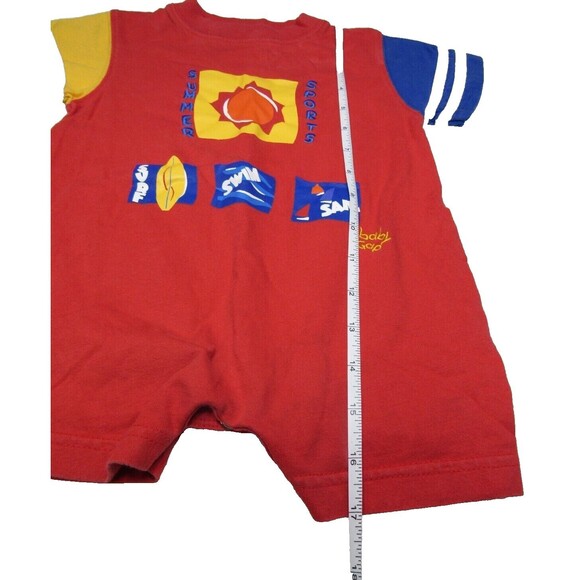 Baby GAP Red Primary Color Block Short Sleeve Romper One Piece Snap Crotch 3-6M - Picture 6 of 12